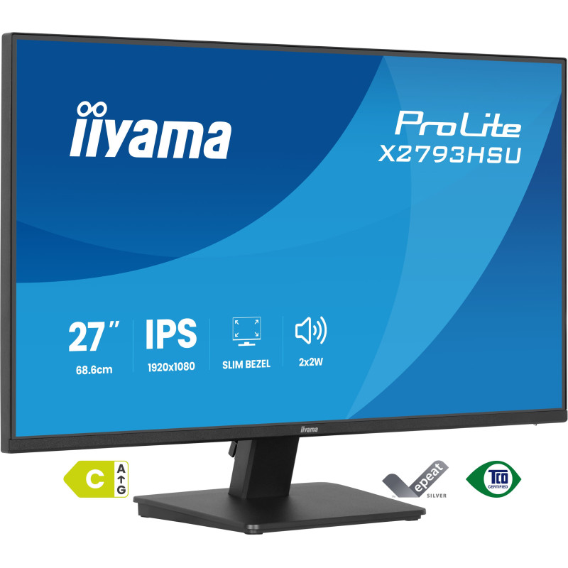 iiyama ProLite X2793HSU-B1 computer monitor 27" 1920 x 1080 pixels Full HD LED Black