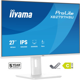 iiyama ProLite XB2797HSU-W1 computer monitor 27" 1920 x 1080 pixels Full HD LED White