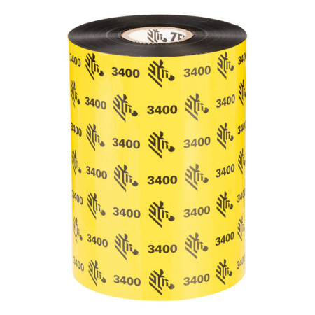 Zebra 3400 High Performance Wax-Resin thermal ribbon 17716.5" (450 m) Black