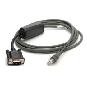 Zebra CBA-R10-S07ZBR câble Série Noir 2,13 m DB9 RJ-45
