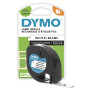 DYMO LetraTag Étiquettes en Plastique Authentique | 12 mm x 4 m | Noir sur Blanc | Étiquettes autocollantes pour étiqueteuse