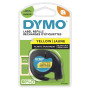 DYMO ® LetraTag Plastic Labels | Authentic | 12 mm x 4 m Roll | Black Print on Yellow | for LetraTag Label Makers