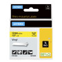 DYMO ® Rhino Industrial Vinyl Labels, 1/2", Black Print on Yellow Tape