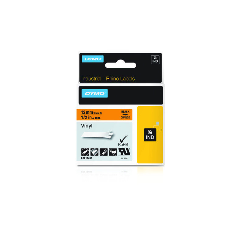 DYMO 18435 label-making tape Black on orange