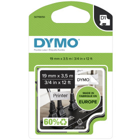 DYMO D1 étiquettes nylon flexible autocollantes authentiques | rouleau de 12 mm x 3,5 m | impression en noir sur fond blanc |