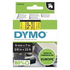 DYMO ® Authentic D1 Labels | Black Print on Yellow Tape | 9 mm x 7 m | Self-Adhesive Labels for LabelManager Label Makers |