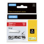 DYMO ® Rhino Industrial Vinyl Labels, 3/4", White Print on Red Tape