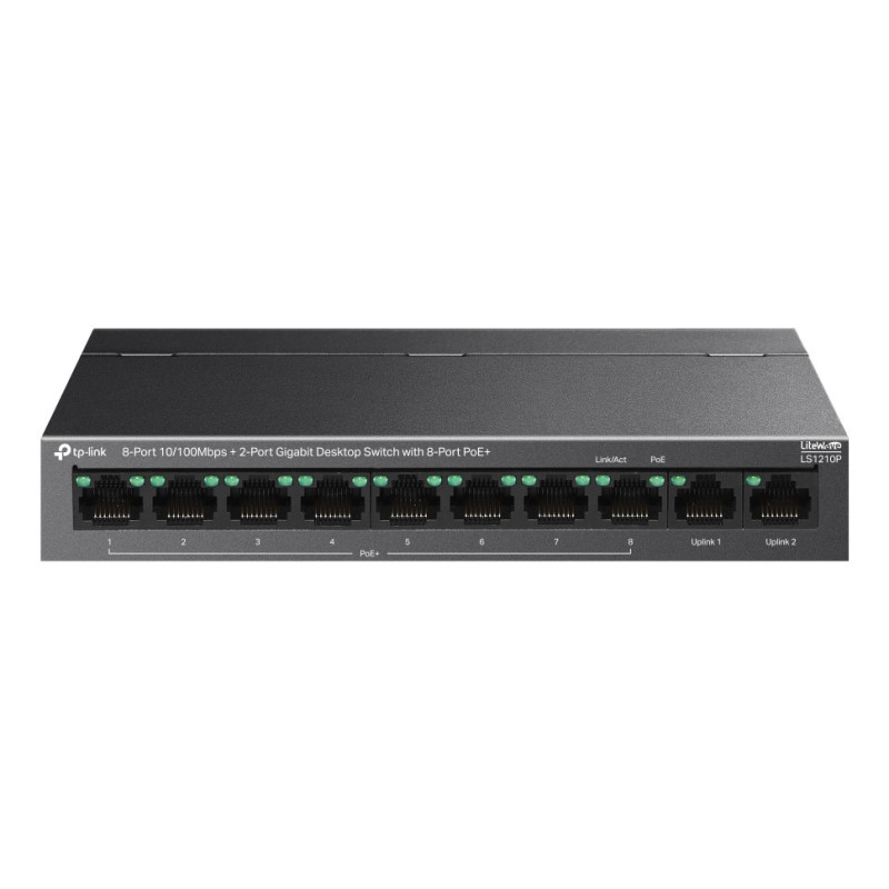 TP-Link LS1210P network switch Unmanaged L2 Gigabit Ethernet (10/100/1000) Power over Ethernet (PoE) Desktop Black