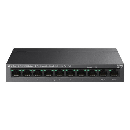 TP-Link LS1210P network switch Unmanaged L2 Gigabit Ethernet (10/100/1000) Power over Ethernet (PoE) Desktop Black