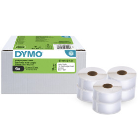DYMO ® Authentic LabelWriter™ Multi-Purpose Labels, 32mm x 57mm, 6 Rolls of 1,000 Easy-Peel Labels (6,000 Count),