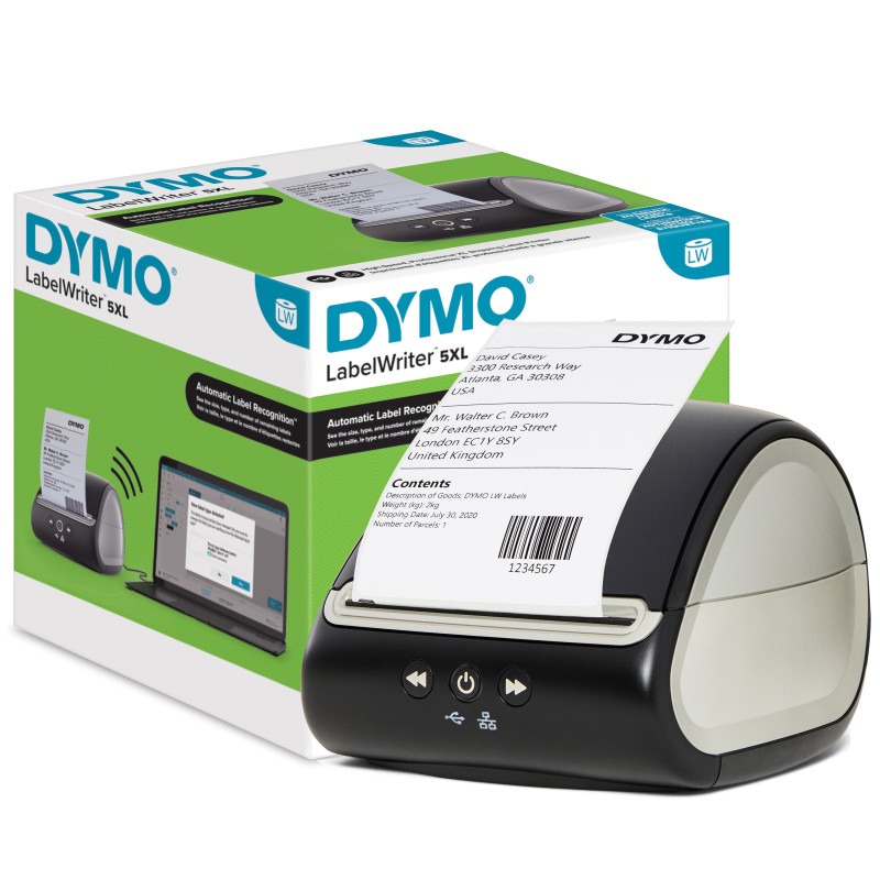 DYMO LabelWriter 5XL Label Printer | Automatic Label Recognition Label Maker | Prints Extra-Wide Shipping Labels from Amazon,