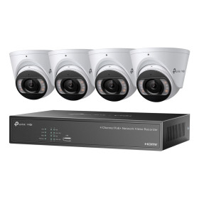 TP-Link KIT 4 VIDEOCAMERE VIGI NK4P-T4425-2T Turret 4MP Full-Color IPC e NVR 4 Canali PoE+ video surveillance kit Wired 4