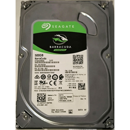 Seagate Barracuda ST500DM009 disque dur 500 Go 7200 tr/min 32 Mo 3.5" Série ATA III (Occasion)