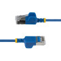 StarTech.com Câble Ethernet CAT6a Ultrafin Bleu de 50cm, Sans Accroc, FTP, Fil de Cuivre Nu Pur, Cordon Patch Réseau RJ45 fin