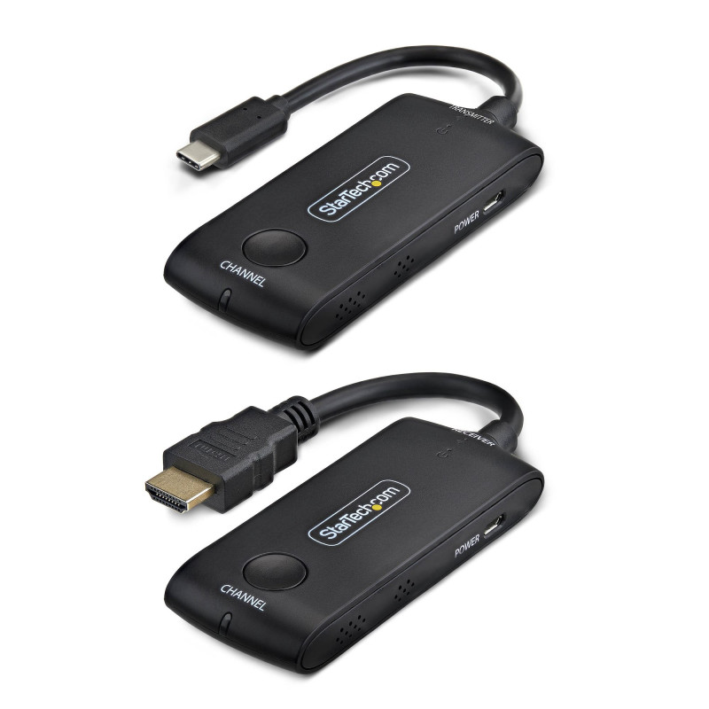 StarTech.com 4KUSBC-WIRELESS-65FT extension audio/video Émetteur et récepteur AV Noir