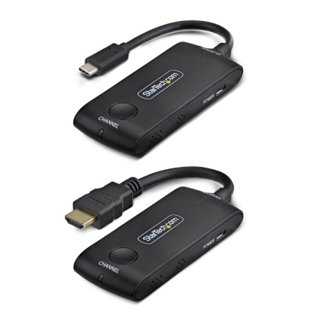 StarTech.com 4KUSBC-WIRELESS-65FT extension audio/video Émetteur et récepteur AV Noir