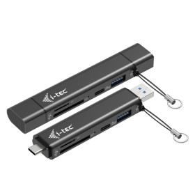 i-tec CADONGLEUSBSD interface hub USB 3.2 Gen 1 (3.1 Gen 1) Type-A + Type-C 5000 Mbit/s Black