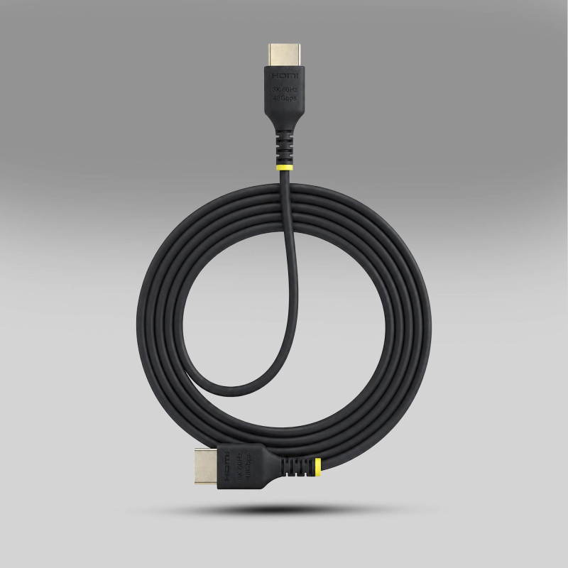 StarTech.com Câble HDMI 2.1 Ultra Haute Vitesse Certifié slim 2 m (6 pi), 8K 60 Hz / 4K 120 Hz, avec HDR10+ / eARC, 48 Gbps,
