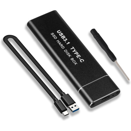 Abauoat Boîtier M.2 SSD NVME,USB Adaptateur Externe USB3.1 Gen2