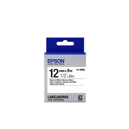 Epson Label Cartridge Standard Black/White 12mm (9m) label-making tape Black on white