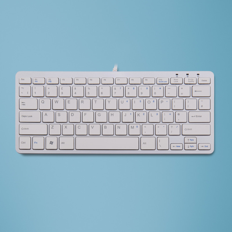 R-Go Tools Ergonomic keyboard R-Go Compact, compact keyboard, flat design, QWERTY (UK), wired, white