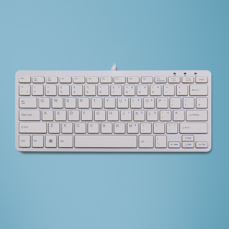 R-Go Tools Ergonomic keyboard R-Go Compact, compact keyboard, flat design, QWERTY (UK), wired, white