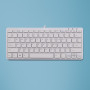 R-Go Tools Clavier ergonomique R-Go Compact, design plat, mini-clavier, QWERTY (UK), filaire, blanc