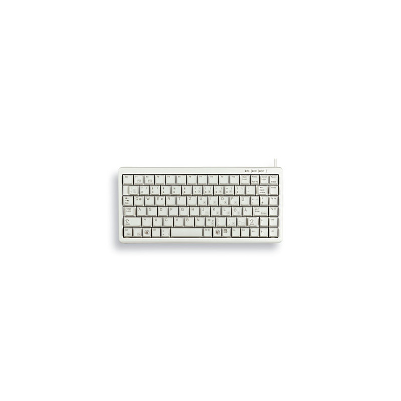 CHERRY G84-4100 COMPACT KEYBOARD Clavier filaire miniature, USB/PS2, gris clair, AZERTY - FR