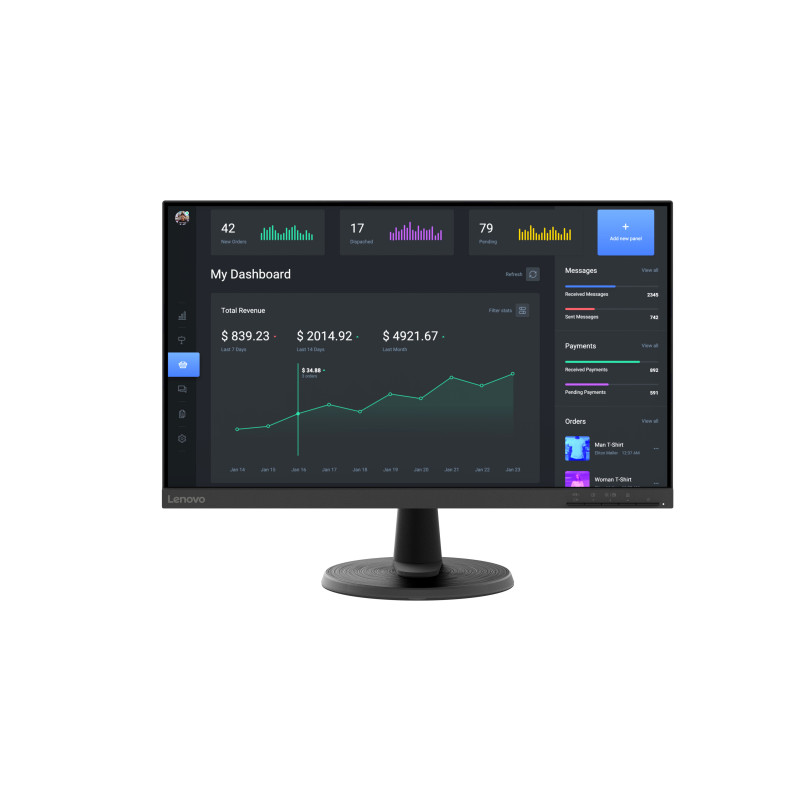 Lenovo C24-40 computer monitor 23.8" 1920 x 1080 pixels Full HD LED Black