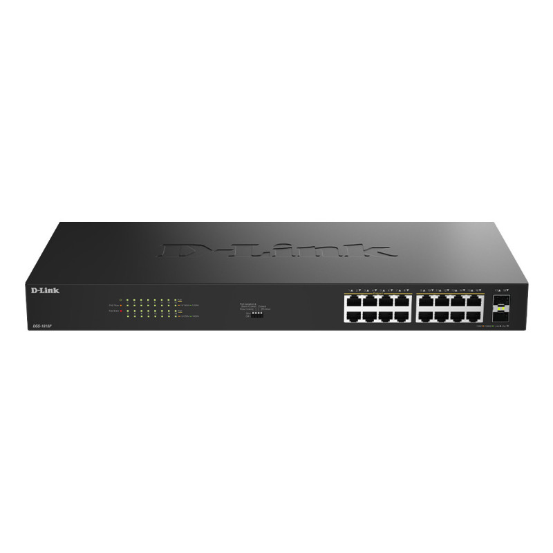 D-Link DGS-1018P Unmanaged Gigabit Ethernet (10/100/1000) Power over Ethernet (PoE) Black