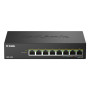 D-Link DMS-108P/E network switch Unmanaged 2.5G Ethernet (100/1000/2500) Power over Ethernet (PoE) Black