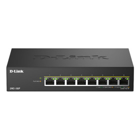 D-Link DMS-108P/E network switch Unmanaged 2.5G Ethernet (100/1000/2500) Power over Ethernet (PoE) Black