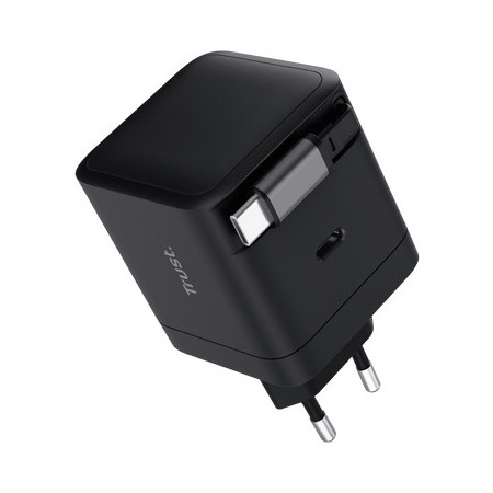 Trust Maxo Chargeur PD USB-C rétractable de 65 W