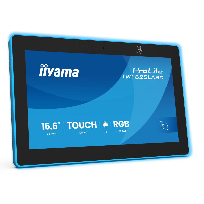 iiyama TW1625LASC-B3PNR écrans d’affichage de salle de réunion 39,6 cm (15.6") 1920 x 1080 pixels LED Wi-Fi 6 (802.11ax), Wi-Fi