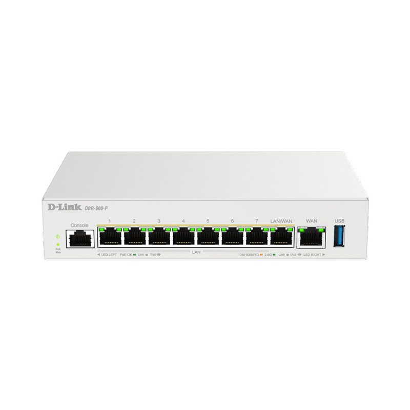 D-Link DBR-600-P/B Routeur connecté 2.5 Gigabit Ethernet Blanc