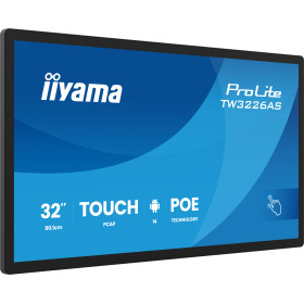 iiyama TW3226AS-B3P signage display Kiosk design 31.5" LED Wi-Fi 430 cd/m² Full HD Black Touchscreen Built-in processor Android
