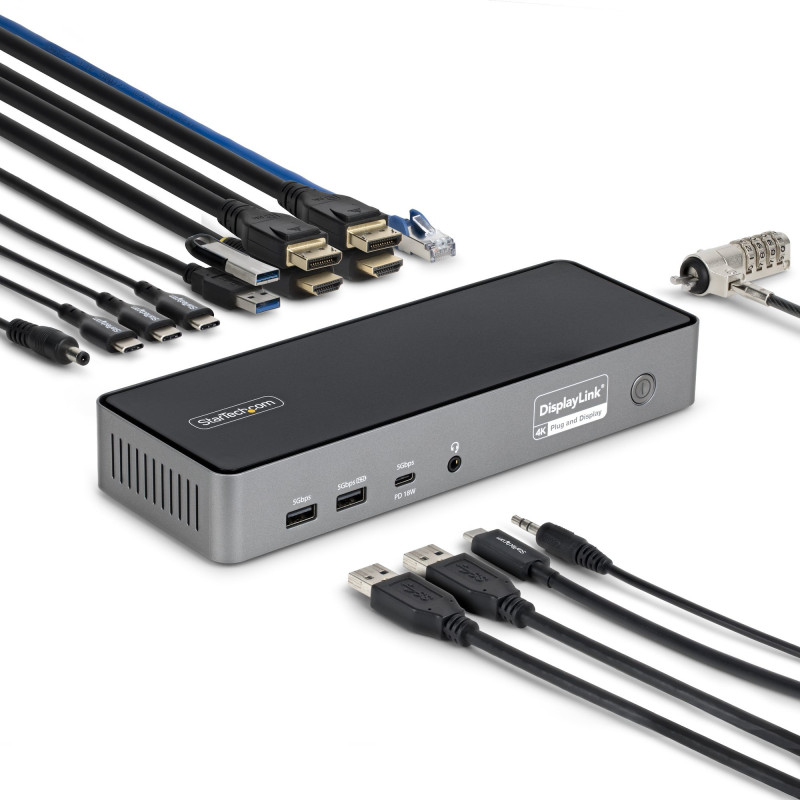 StarTech.com DK30C2DPEPRUE laptop dock/port replicator Wired USB 3.2 Gen 1 (3.1 Gen 1) Type-C Gray