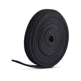 StarTech.com Rouleau de Bande Auto-Agrippante de 22,8m, Largeur 1,27cm, Noir, Attaches de Câbles Réutilisables, Bande de