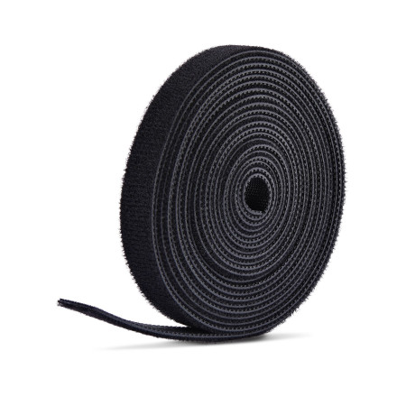 StarTech.com Rouleau de Bande Auto-Agrippante de 22,8m, Largeur 1,27cm, Noir, Attaches de Câbles Réutilisables, Bande de
