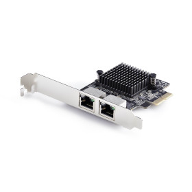 StarTech.com Carte Réseau PCIe Gigabit 5G à 2 Ports, Carte LAN PCI Express 5G/2,5G/1G/100M/10M, Realtek RTL8126, Windows et