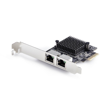 StarTech.com Carte Réseau PCIe Gigabit 5G à 2 Ports, Carte LAN PCI Express 5G/2,5G/1G/100M/10M, Realtek RTL8126, Windows et