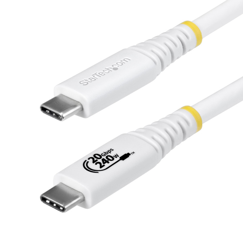 StarTech.com Câble USB 4 de 2 m, 20 Gbps, Câble USB-C Certifié USB-IF, PD EPR 240 W, DP 2.1 4K 120 Hz, Gaine TPE, Cordon USB-C