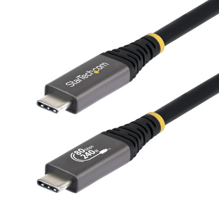 StarTech.com CC150CM80GUSB4CABLE USB cable USB4 Gen 4x2 59.1" (1.5 m) USB C 80 Gbit/s 240 W Black