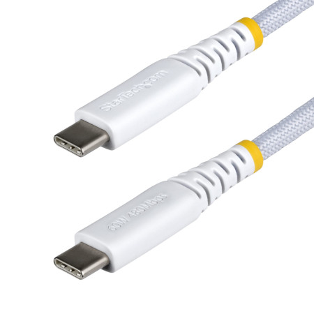 StarTech.com Câble de Charge USB-C de 2m, 60 W (3 A) PD, Gaine Tressée en Nylon/TPE Double Couche, Cordon de Charge USB C