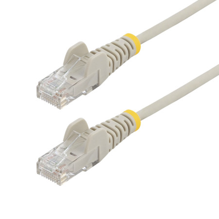 StarTech.com Câble Ethernet CAT6 Gris Fin de 25cm, Sans Accroc, 100W PoE, UTP, LSZH, Fil de Cuivre Pur 28AWG, Cordon Patch