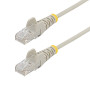 StarTech.com Câble Ethernet CAT6 Gris Fin de 25cm, Sans Accroc, 100W PoE, UTP, LSZH, Fil de Cuivre Pur 28AWG, Cordon Patch