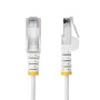 StarTech.com Câble Ethernet CAT6 Blanc Fin de 25cm, Sans Accroc, 100W PoE, UTP, LSZH, Fil de Cuivre Pur 28AWG, Cordon Patch