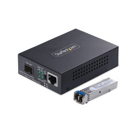 StarTech.com Convertisseur de Média Gigabit Ethernet Cuivre vers Fibre Optique, SM LC, 40 km, 10/100/1000 Mbps, RJ45 vers LC,