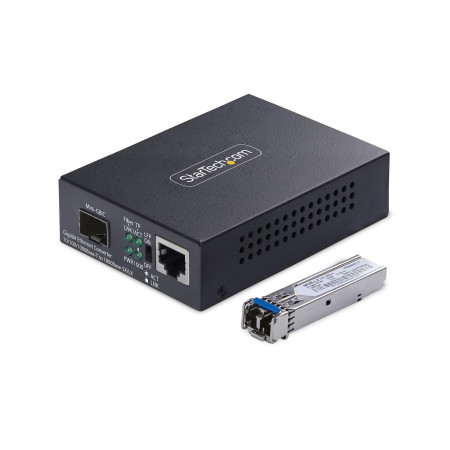 StarTech.com Convertisseur de Média Gigabit Ethernet Cuivre vers Fibre Optique, SM LC, 40 km, 10/100/1000 Mbps, RJ45 vers LC,