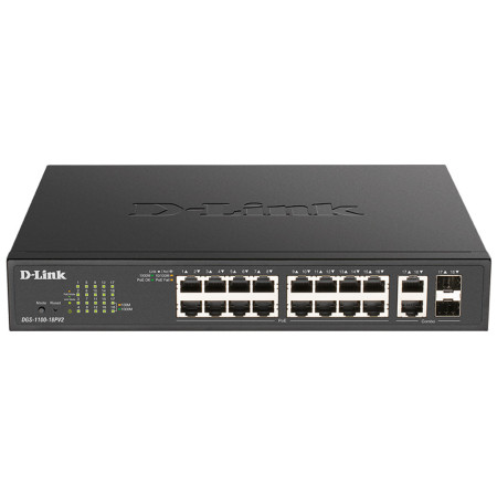 D-Link DGS-1100-18PV2 commutateur réseau Géré L2 Gigabit Ethernet (10/100/1000) Connexion Ethernet, supportant l'alimentation